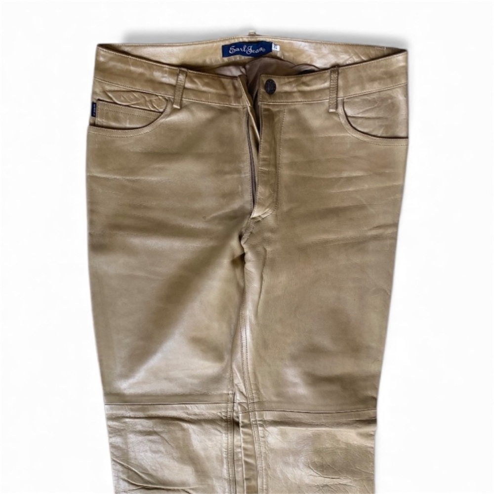 EARL Jeans Tan Leather Bootcut Pants Women’s Size 29
